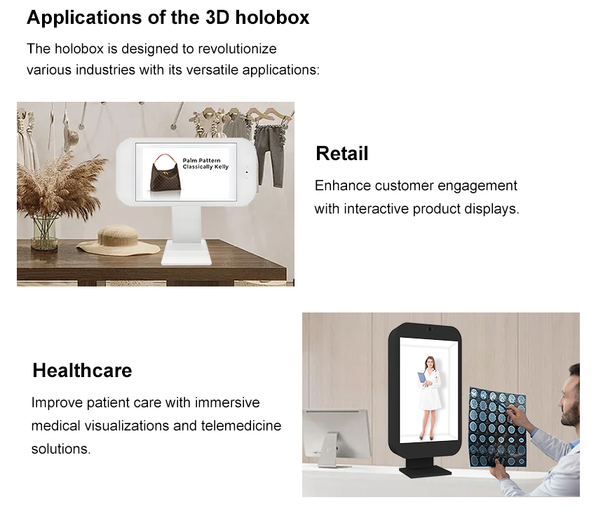 32 inch 3D transparent display box for Ai digital human