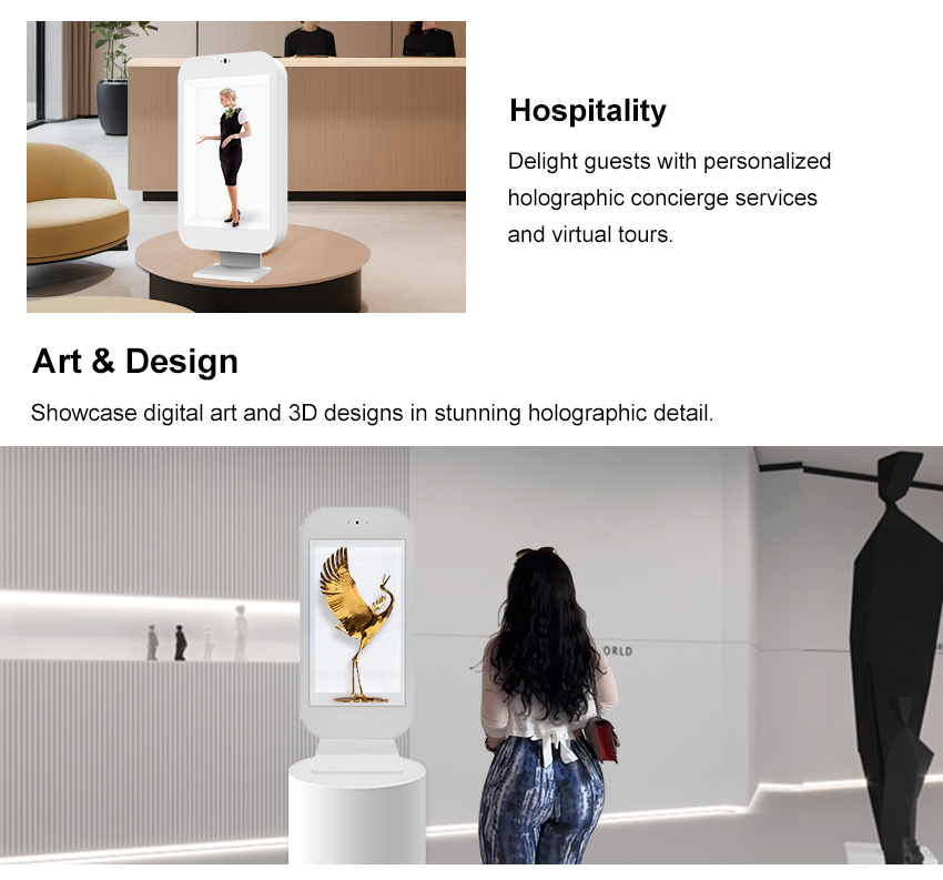 32 inch 3D transparent display box for Ai digital human