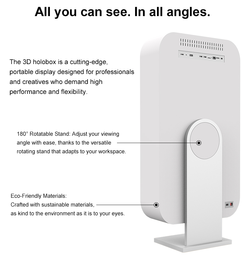 32 inch 3D transparent display box for Ai digital human