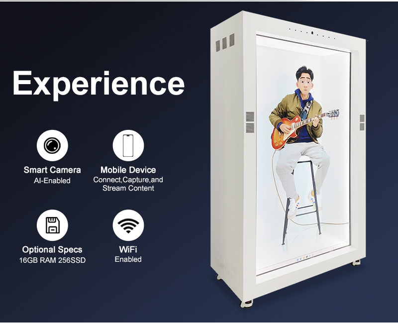 3D AI holographic cabinet with built-in camera
