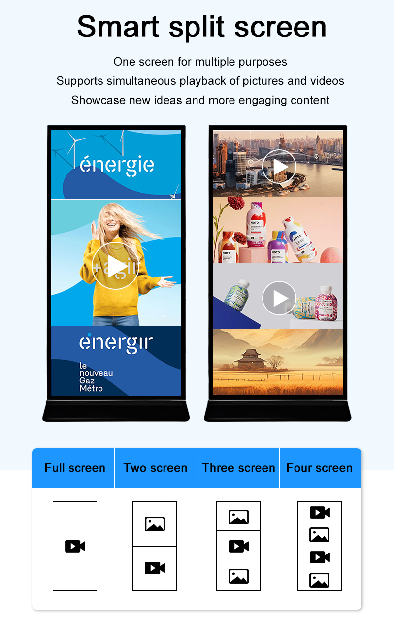 Vertical full screen advertising sign