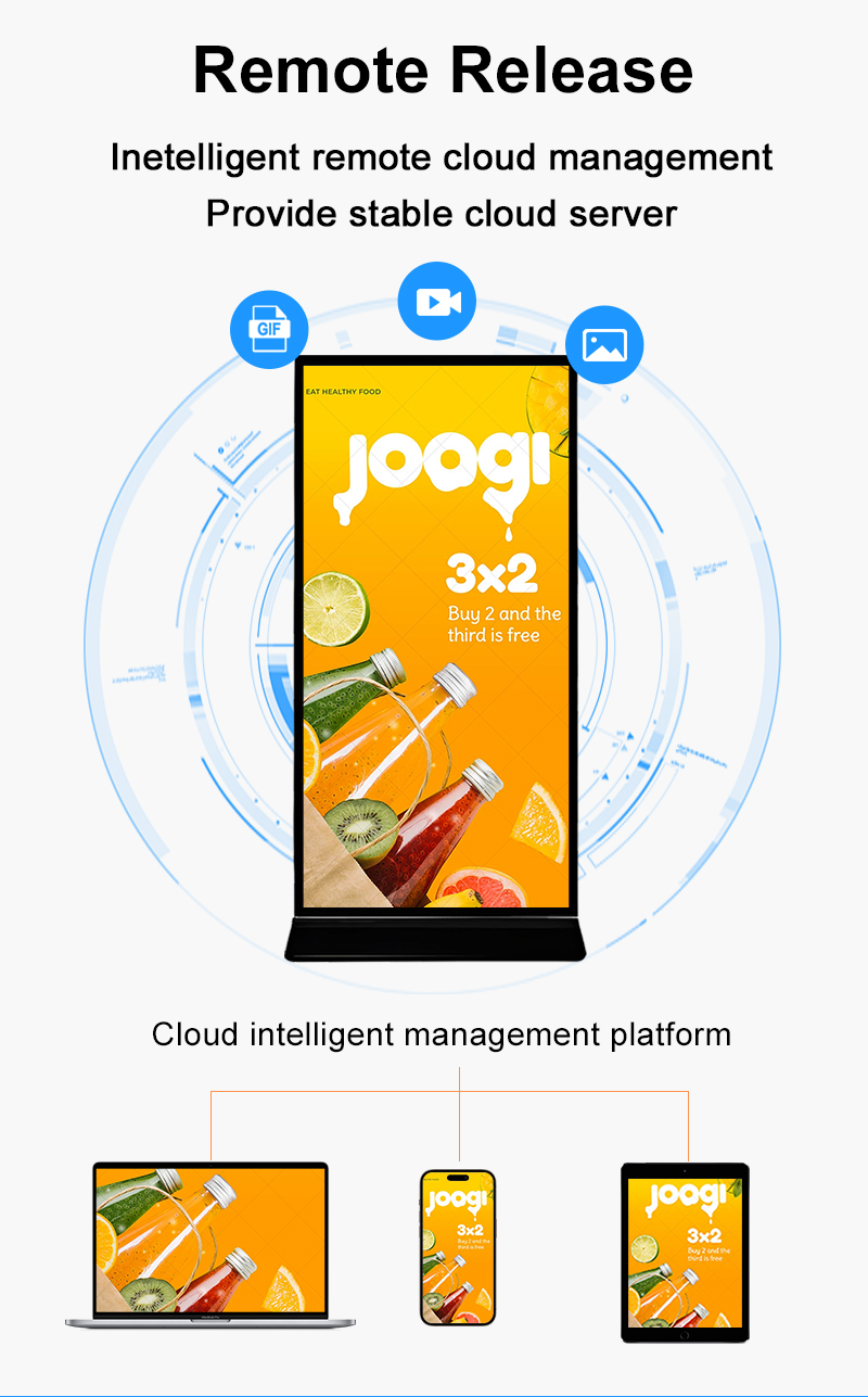 Vertical full screen advertising sign