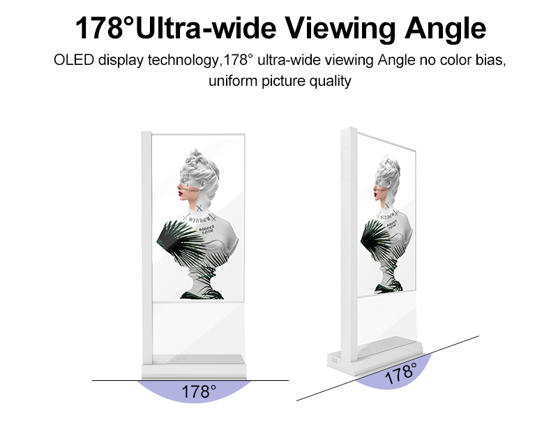Thin vertical OLED transparent screen customization