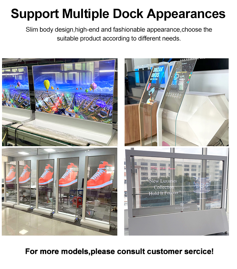 Thin vertical OLED transparent screen customization