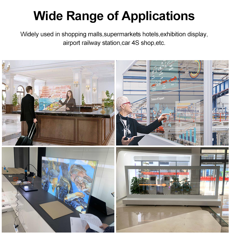 Thin vertical OLED transparent screen customization