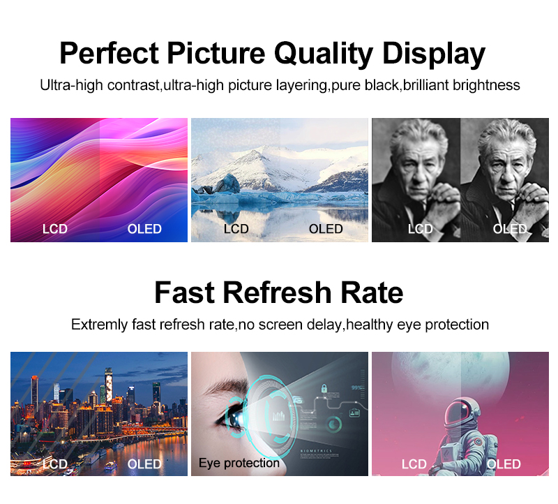 Thin vertical OLED transparent screen customization