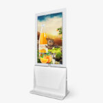 Double-sided resolution: 1080*1920 Viewing angle: 178° wide viewing angle Upper frame chassis thickness: 40mm Frame material: crystal glass Chassis material: aluminum alloy